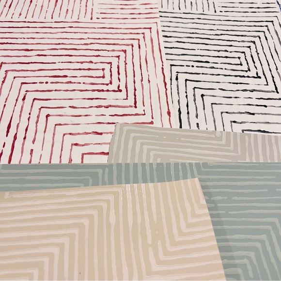 10 Large Multicolor Geometric Pattern/Design Textured Wallpaper Sample Sheets - Picture 5 of 6